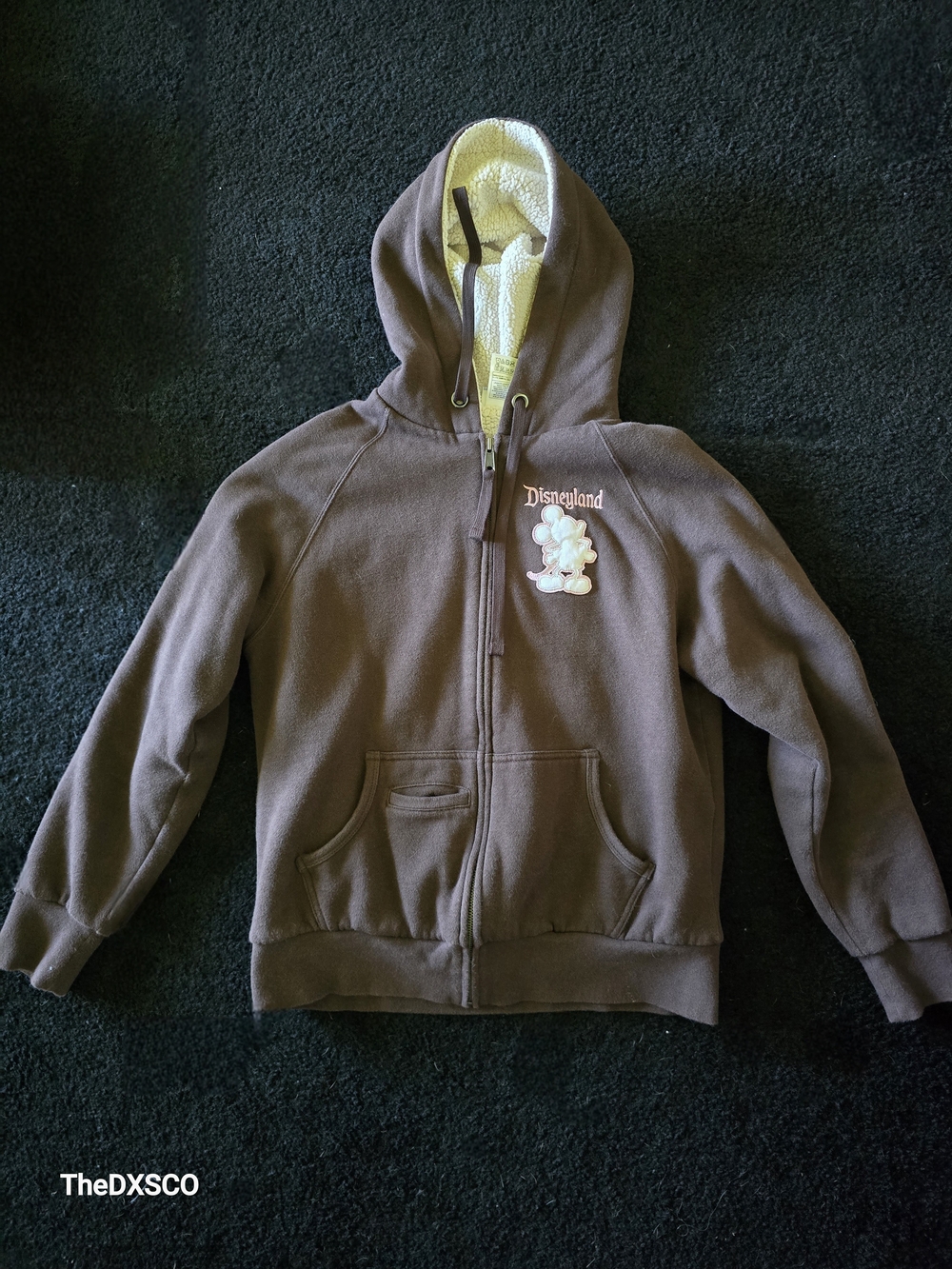 Disney Brown Hooded Kids Zip-Up with Cream Sherpa Lining